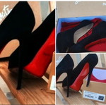 Γόβες Christian Louboutin μεταχειρισμένες, νούμερο 41, μαύρο βελούδο με κόκκινη σόλα