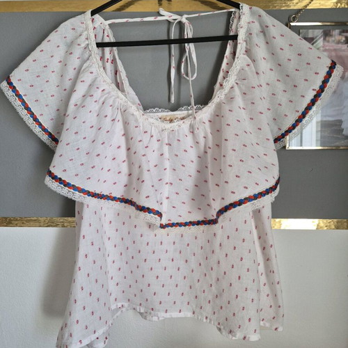 Funky Buddha blouse like new, white summer top size M