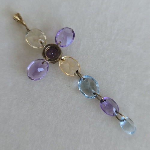 9K gold and 925 silver cross pendant
