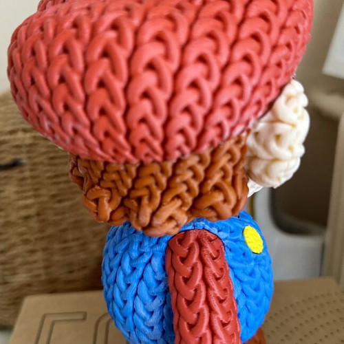 Super Basic Knitted Super Mario figure new, 3D printed with crochet texture
