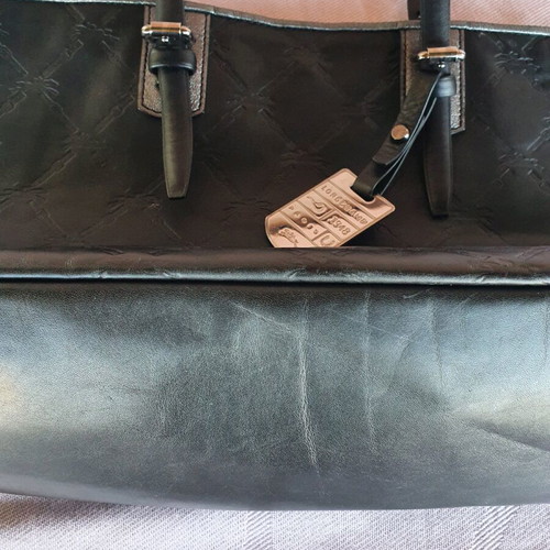 Longchamp shoulder bag used, soft leather, size M, black