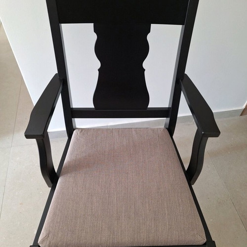 IKEA Ingatorp Ingolf dining chairs set of 2 like new, black with gray fabric