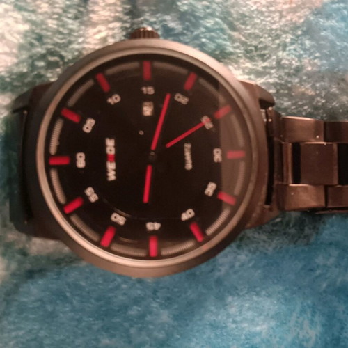 Weide wristwatch with black metal bracelet like new