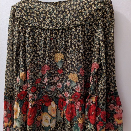 Kenzo blouse used with vintage floral pattern and bell sleeves