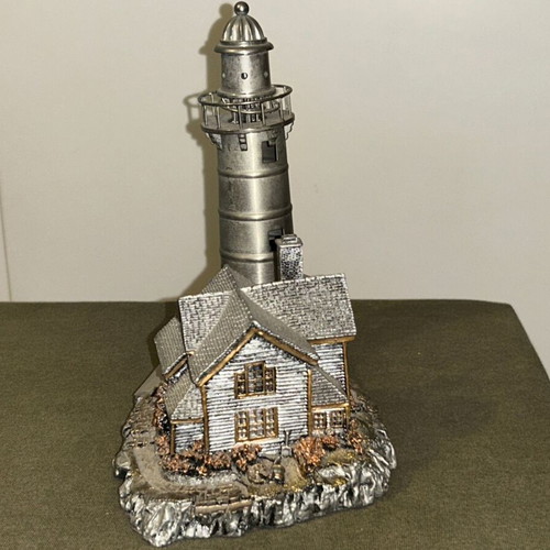 Vintage metal lighthouse decorative miniature with hidden compartment, like new