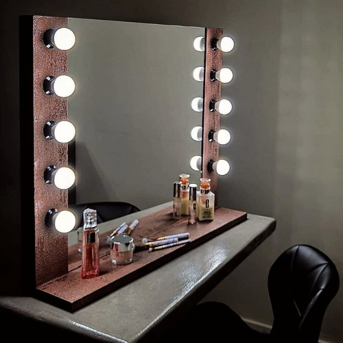 Mirror with lamps professional 80x60cm with stand new
