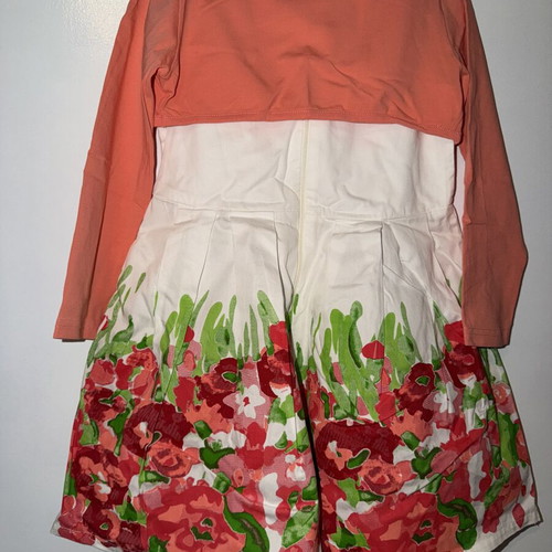 Trax dress with bolero, like new, cotton, white and pink, age 6
