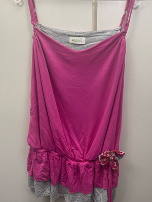 Top like new, summer style, gray and pink, size S/M