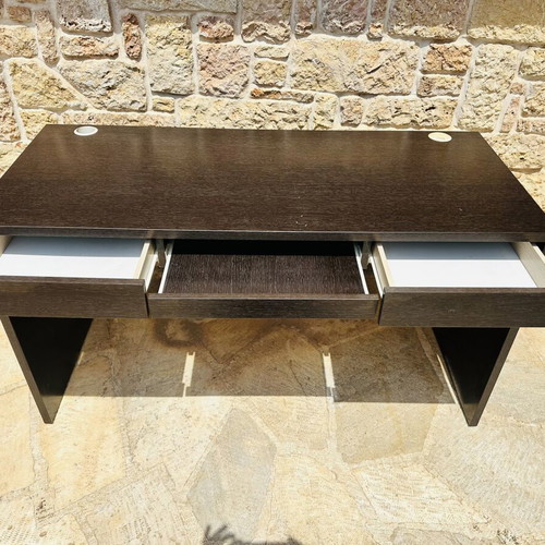 Desk Oak Black with Two Drawers and Trackpad Keyboard Base like new