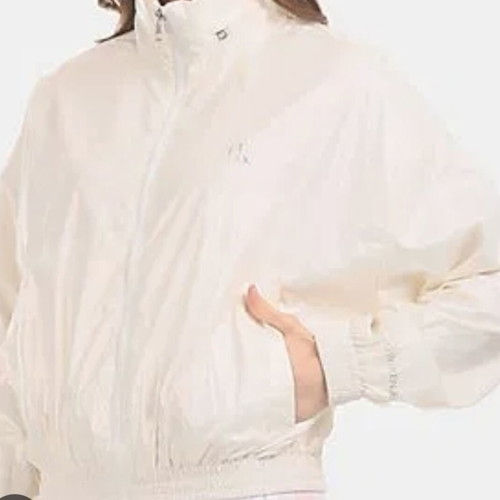 Calvin Klein windbreaker jacket like new, white, with hood