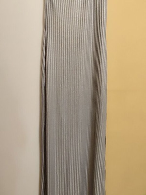 Maxi dress with one shoulder silver gray metallic new