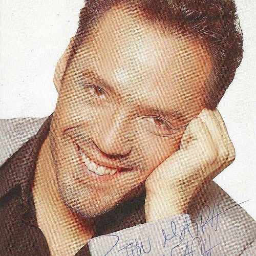 Autograph of singer Thanos Kalliris used, circa 90s, size 13x19