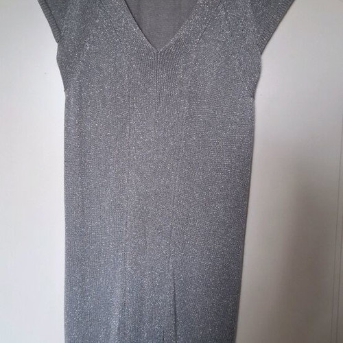 Blouse dress like new, silver, size S fitting M