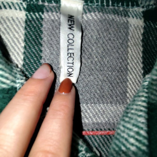 Plaid women's jacket gray green with buttons and pockets like new