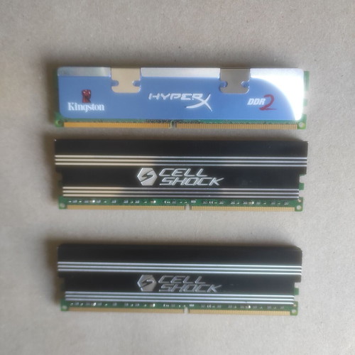 DDR2 RAM 2GB (2x1GB) 1066MHz PC2-8500 Kingston HyperX & Cellshock used with extra cooler