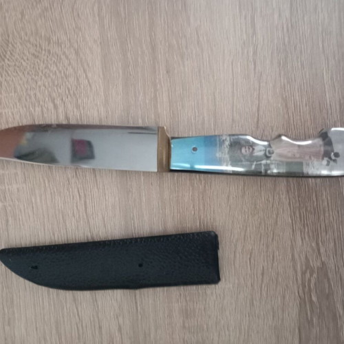 Cretan souvenir knife with sheath and inscription, like new