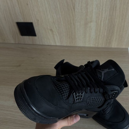 Jordan 4 Retro Black Cat sneakers like new, size 47.5, black