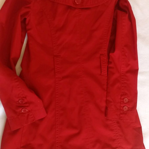 Bershka women's red trench coat size large like new