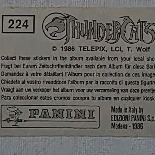 1986 Panini Thundercats Sticker #224