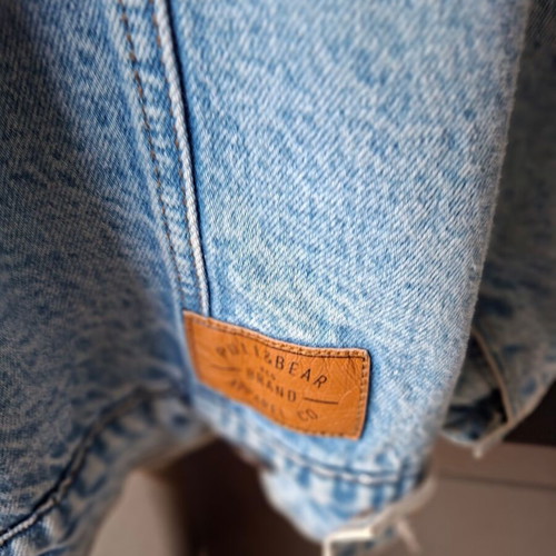 Men's denim jacket with lining Pull & Bear like new, blue
