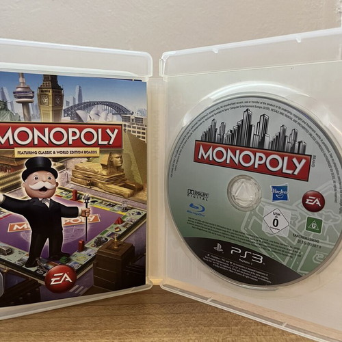 Monopoly PS3 game used, complete with booklet