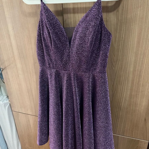 Mini dress purple glitter Shein new, size S