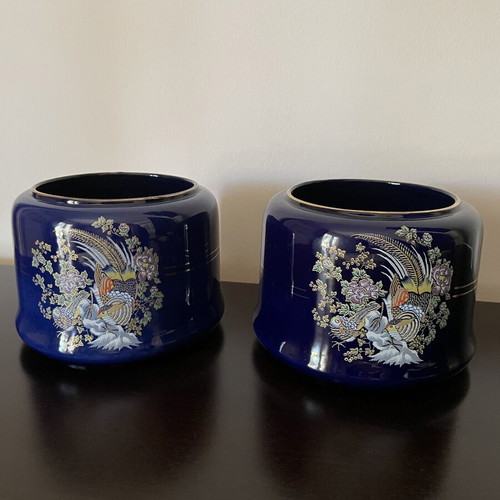 Handmade decorative vases set with 24K gold, like new