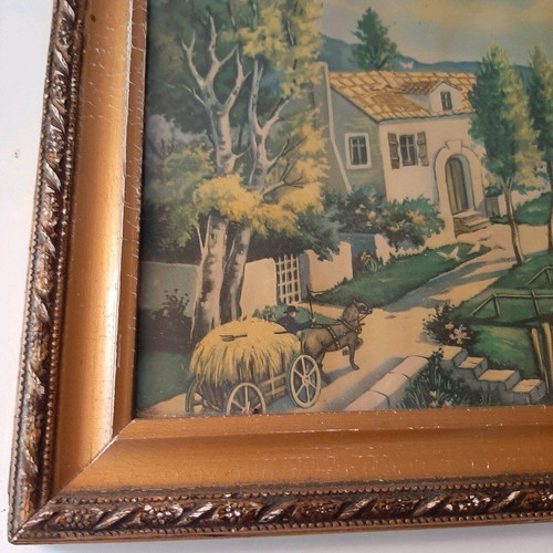 Vintage painting used with carved frame 30×23