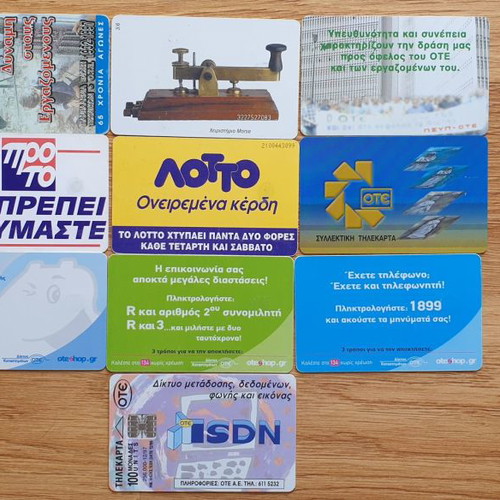 Phone cards like new, set of 10 pieces