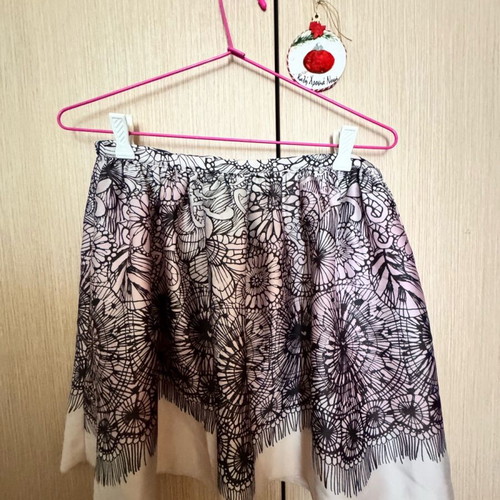 Miss Sixty mini satin skirt like new, black and pink, size M