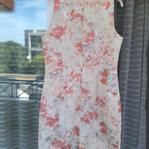 Avocado white floral brocade dress used, size XL
