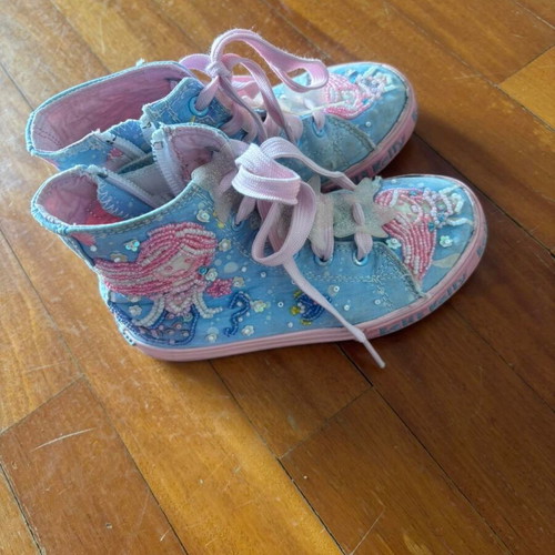 Lelli Kelly kids sneakers boots used, turquoise and pink, size 29
