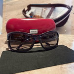 Tous purple sunglasses like new with case and cleaning cloth