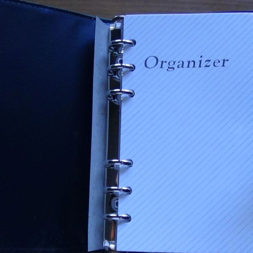 Vintage personal organizer new with leather cover and metal button