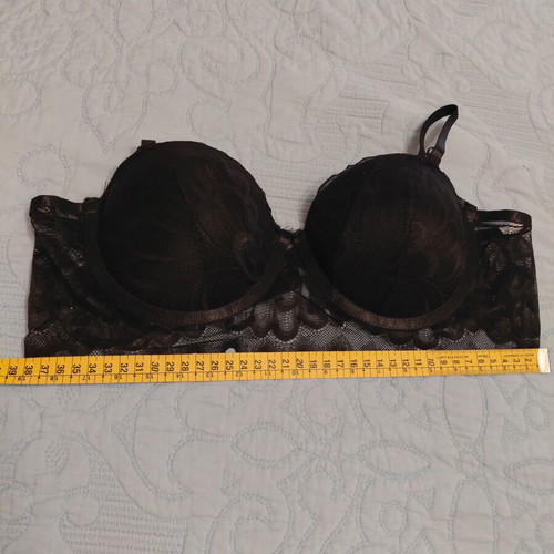 Black Lace Bralette Longline Bra new, size 80B with gift