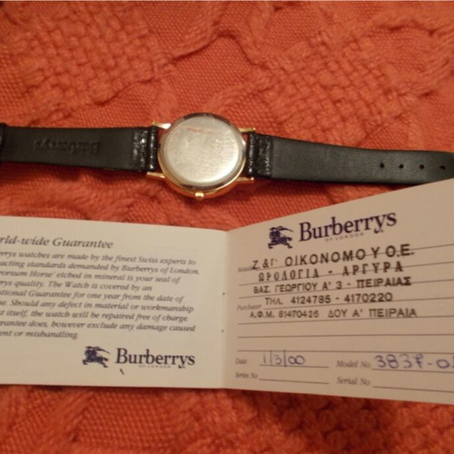 Burberrys men's wristwatch new, with box and papers