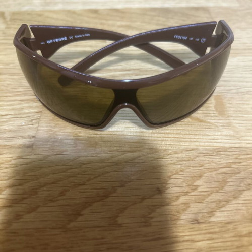 Vintage Gianfranco Ferré sunglasses with brown shield lenses, used