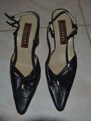 Kollias black leather pumps like new unworn