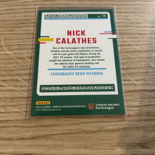 Nick Calathes Fenerbahce Panini EuroLeague 2023-24 Card