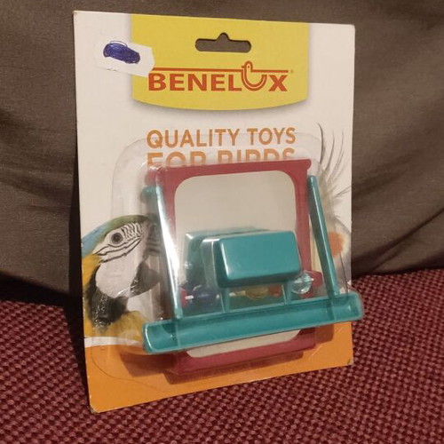 Benelux Plastic Mirror with Perch for Parrot New