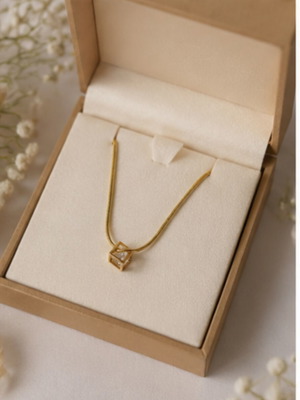 Necklace made of Gold-Plated Silver 925 with Zircon - New