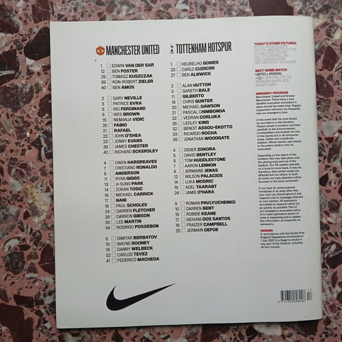 Match program Manchester United - Tottenham 2009 like new