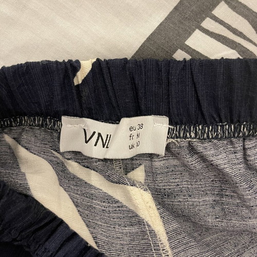 Women's airy summer palazzo pants like new, white and blue, size M