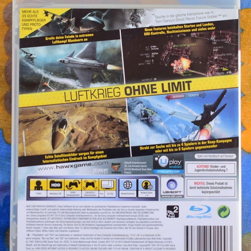 Tom Clancy's H.A.W.X 2 PlayStation 3 game like new, flight action simulator
