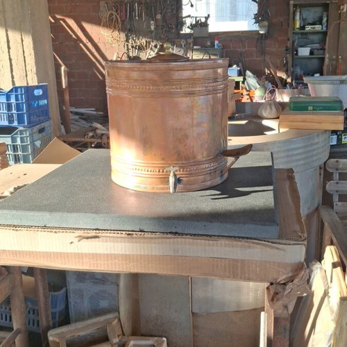 Copper tap used, vintage, old 1900, 29 centimeters