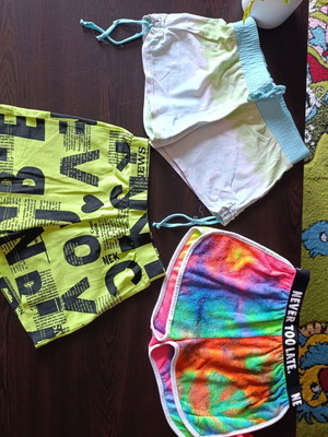 Girls' sports shorts used, size 8, pack of 3