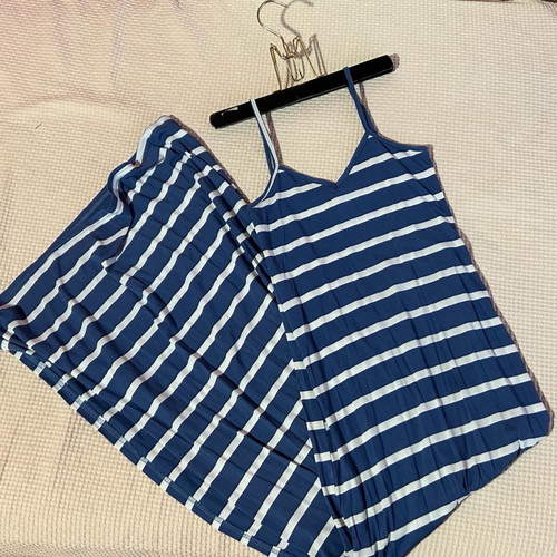 Long navy dress like new, size M, blue