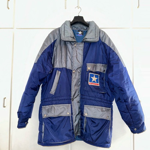 Converse All Star Puffer Jacket used, blue and grey, men's L/XL