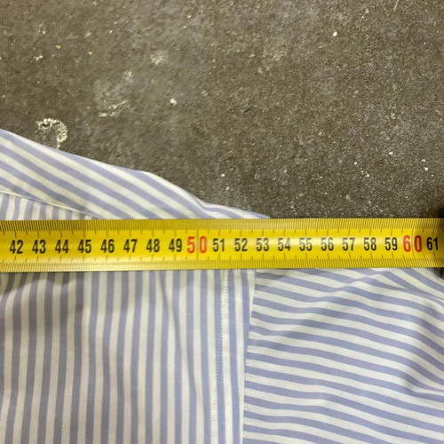 Ralph Lauren light blue and white pinstripe long sleeve shirt, XL, 2 pockets
