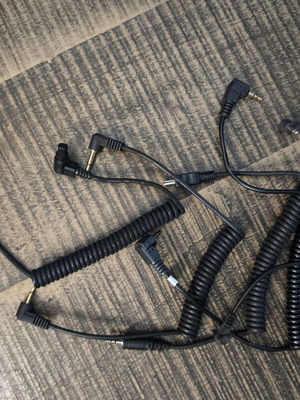 Spiral cable set 3.5mm, micro USB and DC like new for camera and audio